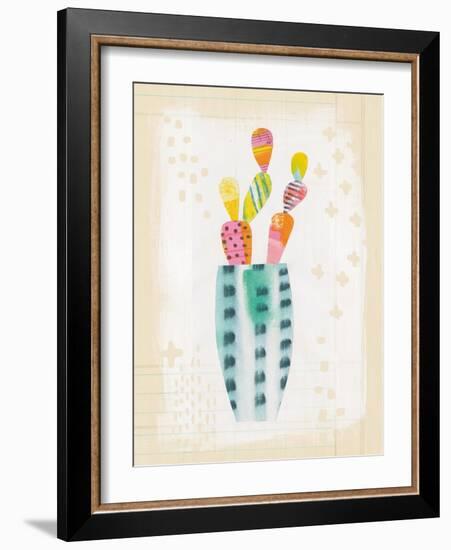 Collage Cactus I on Graph Paper-Melissa Averinos-Framed Art Print