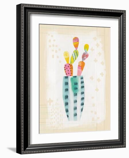 Collage Cactus I on Graph Paper-Melissa Averinos-Framed Art Print