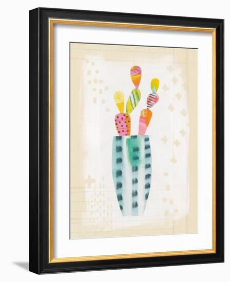 Collage Cactus I on Graph Paper-Melissa Averinos-Framed Art Print