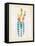 Collage Cactus I on Graph Paper-Melissa Averinos-Framed Stretched Canvas