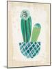 Collage Cactus II on Graph Paper Teal-Melissa Averinos-Mounted Art Print