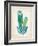 Collage Cactus II on Graph Paper Teal-Melissa Averinos-Framed Art Print