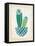 Collage Cactus II on Graph Paper Teal-Melissa Averinos-Framed Stretched Canvas