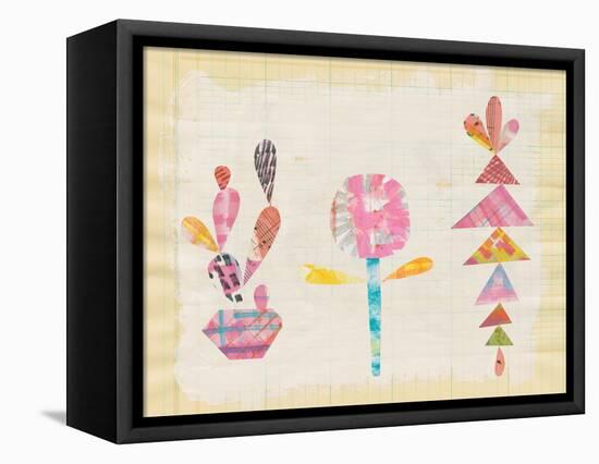 Collage Cactus IX-Melissa Averinos-Framed Stretched Canvas