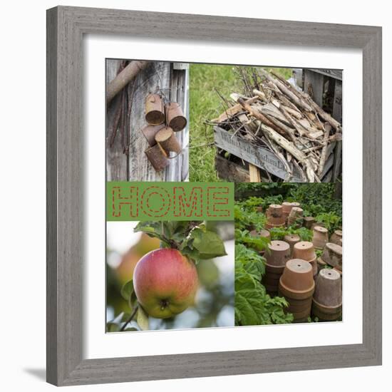 Collage Countryside Impressions with Label 'Home'-Andrea Haase-Framed Photographic Print