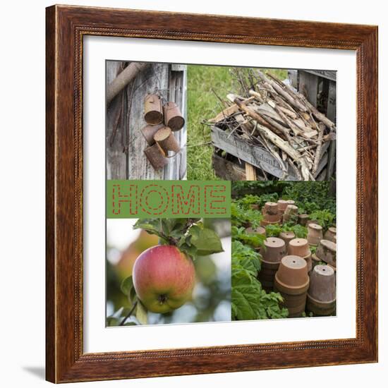 Collage Countryside Impressions with Label 'Home'-Andrea Haase-Framed Photographic Print