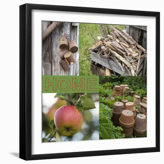 Collage Countryside Impressions with Label 'Home'-Andrea Haase-Framed Photographic Print