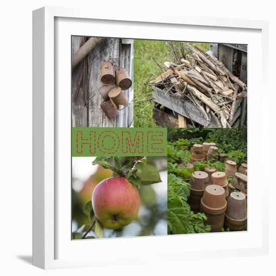 Collage Countryside Impressions with Label 'Home'-Andrea Haase-Framed Photographic Print