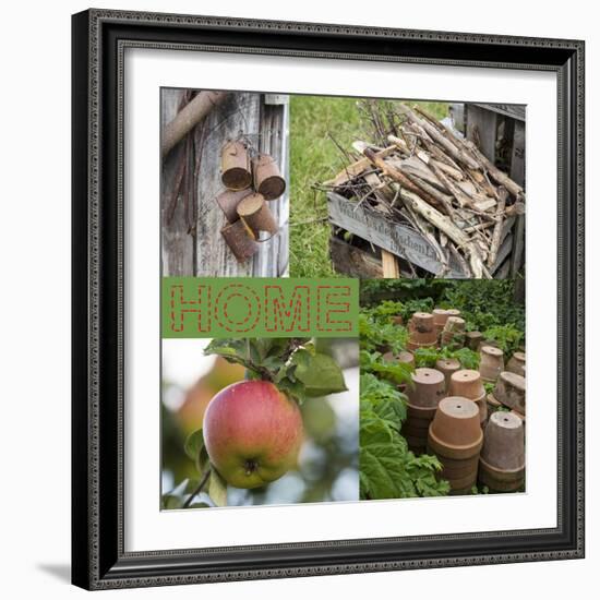 Collage Countryside Impressions with Label 'Home'-Andrea Haase-Framed Photographic Print