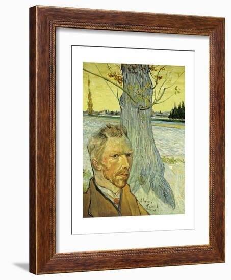 Collage Design with Painting Elements - Self Portait & The Old Tree-Elements of Vincent Van Gogh-Framed Giclee Print