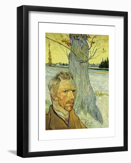 Collage Design with Painting Elements - Self Portait & The Old Tree-Elements of Vincent Van Gogh-Framed Giclee Print