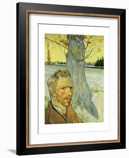 Collage Design with Painting Elements - Self Portait & The Old Tree-Elements of Vincent Van Gogh-Framed Giclee Print