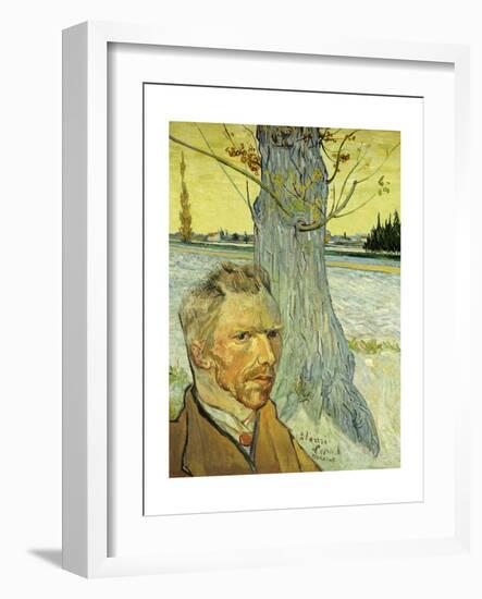 Collage Design with Painting Elements - Self Portait & The Old Tree-Elements of Vincent Van Gogh-Framed Giclee Print