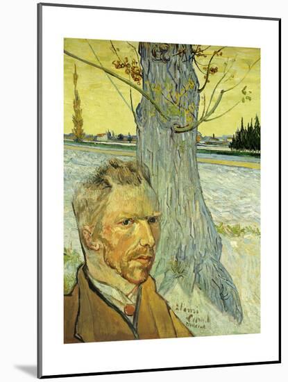 Collage Design with Painting Elements - Self Portait & The Old Tree-Elements of Vincent Van Gogh-Mounted Giclee Print