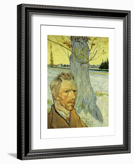 Collage Design with Painting Elements - Self Portait & The Old Tree-Elements of Vincent Van Gogh-Framed Giclee Print