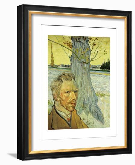 Collage Design with Painting Elements - Self Portait & The Old Tree-Elements of Vincent Van Gogh-Framed Giclee Print