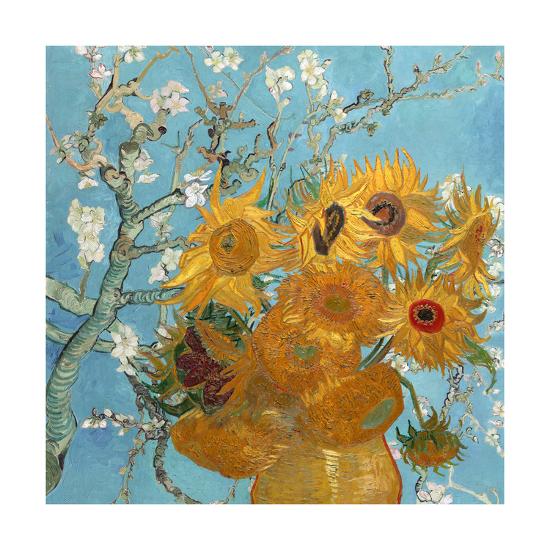 Collage Design With Painting Elements Sunflowers Almond Branches In Bloom Giclee Print Elements Of Vincent Van Gogh Art Com Collage Design With Painting Elements Sunflowers Almond Branches In Bloom Giclee Print Elements Of Vincent Van Gogh Art Com