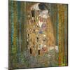 Collage Design with Painting Elements - The Kiss & Tannenwald (Pine Forest)-Elements of Gustav Klimt-Mounted Art Print