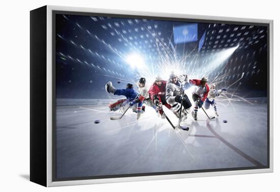 Collage from Hockey Players in Action-Eugene Onischenko-Framed Premier Image Canvas