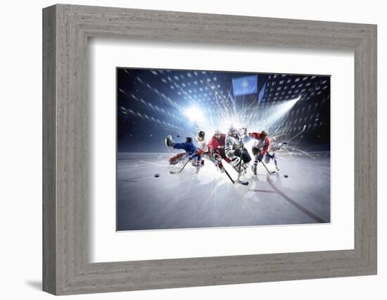 Collage from Hockey Players in Action-Eugene Onischenko-Framed Photographic Print