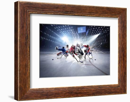 Collage from Hockey Players in Action-Eugene Onischenko-Framed Photographic Print