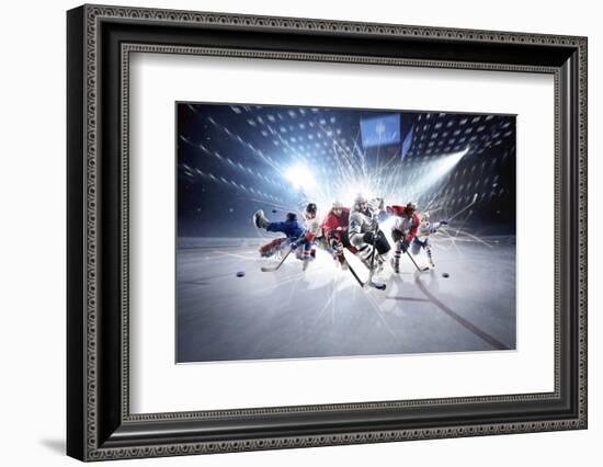 Collage from Hockey Players in Action-Eugene Onischenko-Framed Photographic Print