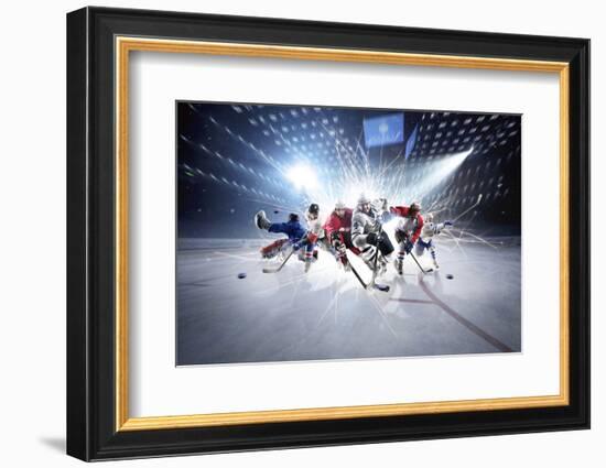 Collage from Hockey Players in Action-Eugene Onischenko-Framed Photographic Print