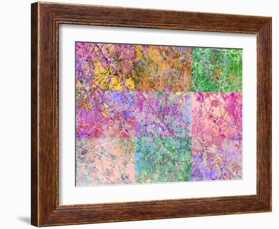 Collage from Layered Trees in Multicolor-Alaya Gadeh-Framed Photographic Print