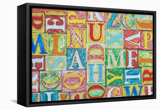 Collage Made of Colorful Alphabet Letters-Tuja66-Framed Premier Image Canvas
