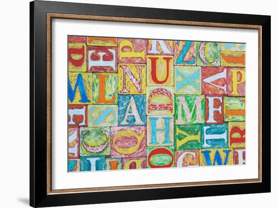 Collage Made of Colorful Alphabet Letters-Tuja66-Framed Photographic Print