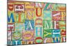 Collage Made of Colorful Alphabet Letters-Tuja66-Mounted Photographic Print