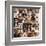 Collage Of 36 Dog Heads-Life on White-Framed Art Print