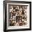 Collage Of 36 Dog Heads-Life on White-Framed Art Print