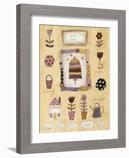 Collage of Bees and Hive-Hope Street Designs-Framed Giclee Print