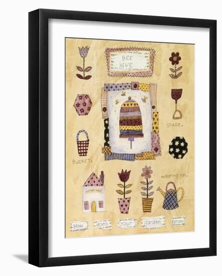 Collage of Bees and Hive-Hope Street Designs-Framed Giclee Print