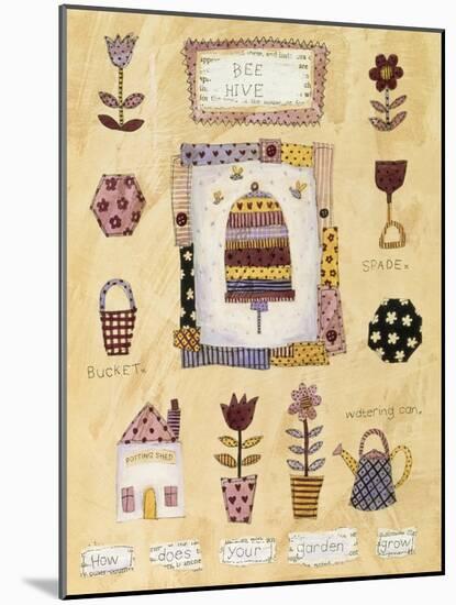 Collage of Bees and Hive-Hope Street Designs-Mounted Giclee Print