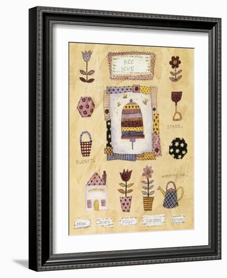 Collage of Bees and Hive-Hope Street Designs-Framed Giclee Print