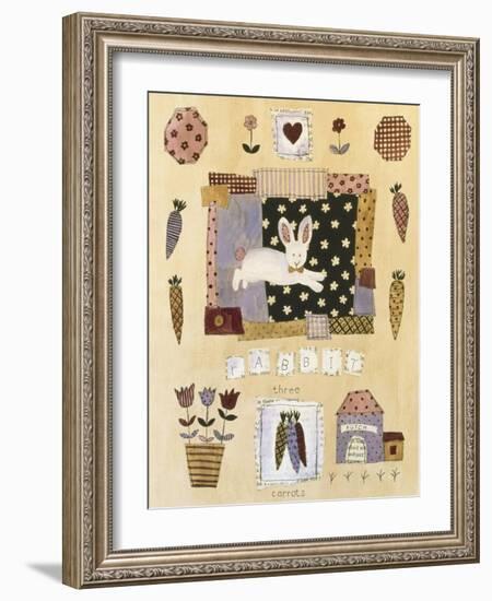 Collage of Carrots, Flowers, and Rabbit-Hope Street Designs-Framed Giclee Print