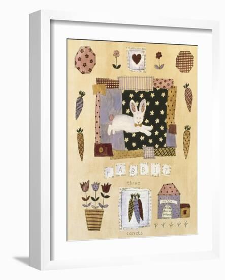 Collage of Carrots, Flowers, and Rabbit-Hope Street Designs-Framed Giclee Print