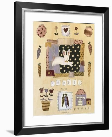 Collage of Carrots, Flowers, and Rabbit-Hope Street Designs-Framed Giclee Print