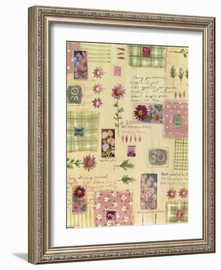 Collage of Flowers and Scraps of Material-Hope Street Designs-Framed Giclee Print