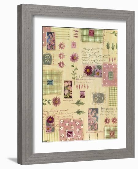 Collage of Flowers and Scraps of Material-Hope Street Designs-Framed Giclee Print