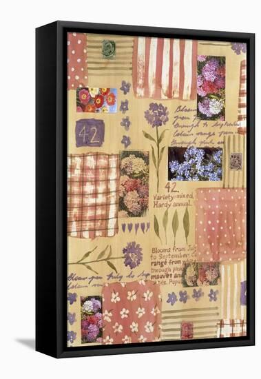 Collage of Flowers and Scraps of Material-Hope Street Designs-Framed Premier Image Canvas