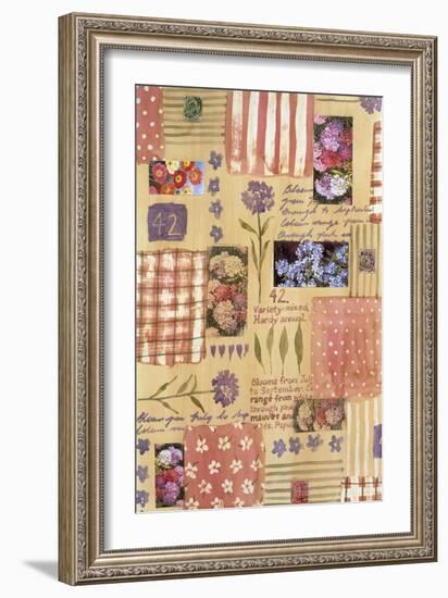 Collage of Flowers and Scraps of Material-Hope Street Designs-Framed Giclee Print