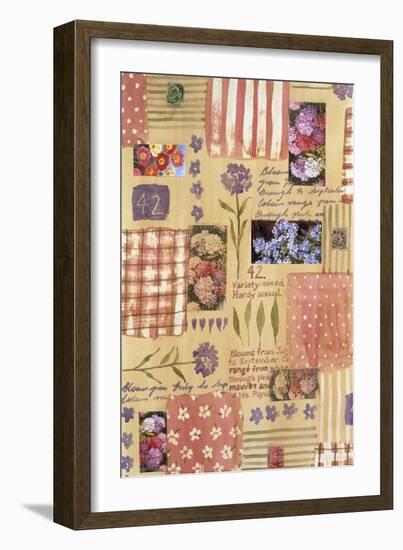 Collage of Flowers and Scraps of Material-Hope Street Designs-Framed Giclee Print