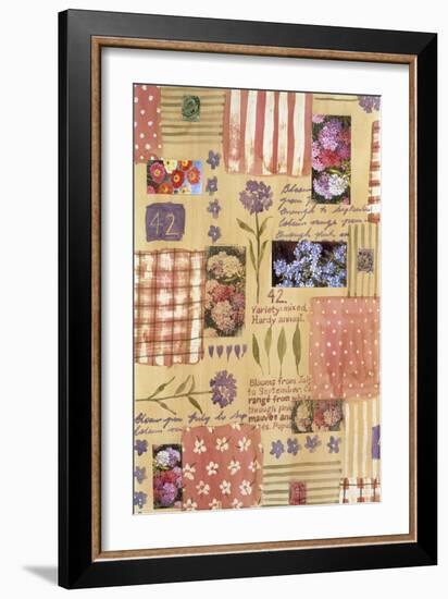 Collage of Flowers and Scraps of Material-Hope Street Designs-Framed Giclee Print