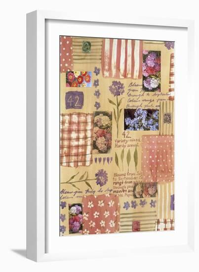 Collage of Flowers and Scraps of Material-Hope Street Designs-Framed Giclee Print