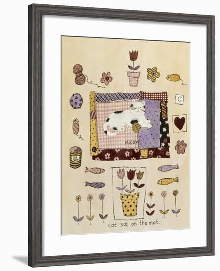 Collage of Flowers, Fish, Mice and Yarn-Hope Street Designs-Framed Giclee Print
