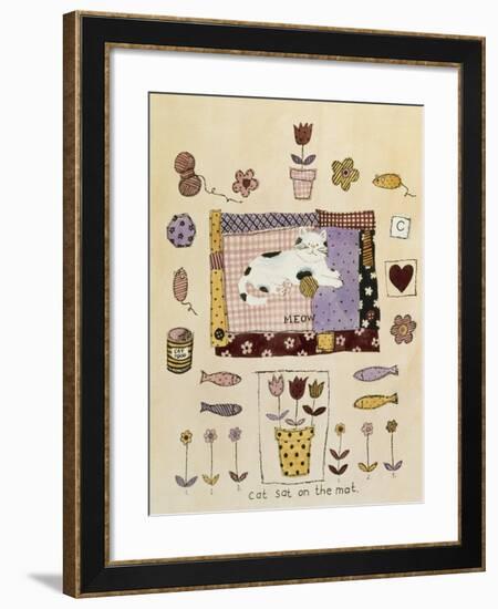 Collage of Flowers, Fish, Mice and Yarn-Hope Street Designs-Framed Giclee Print