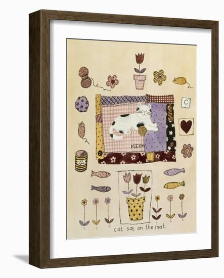 Collage of Flowers, Fish, Mice and Yarn-Hope Street Designs-Framed Giclee Print